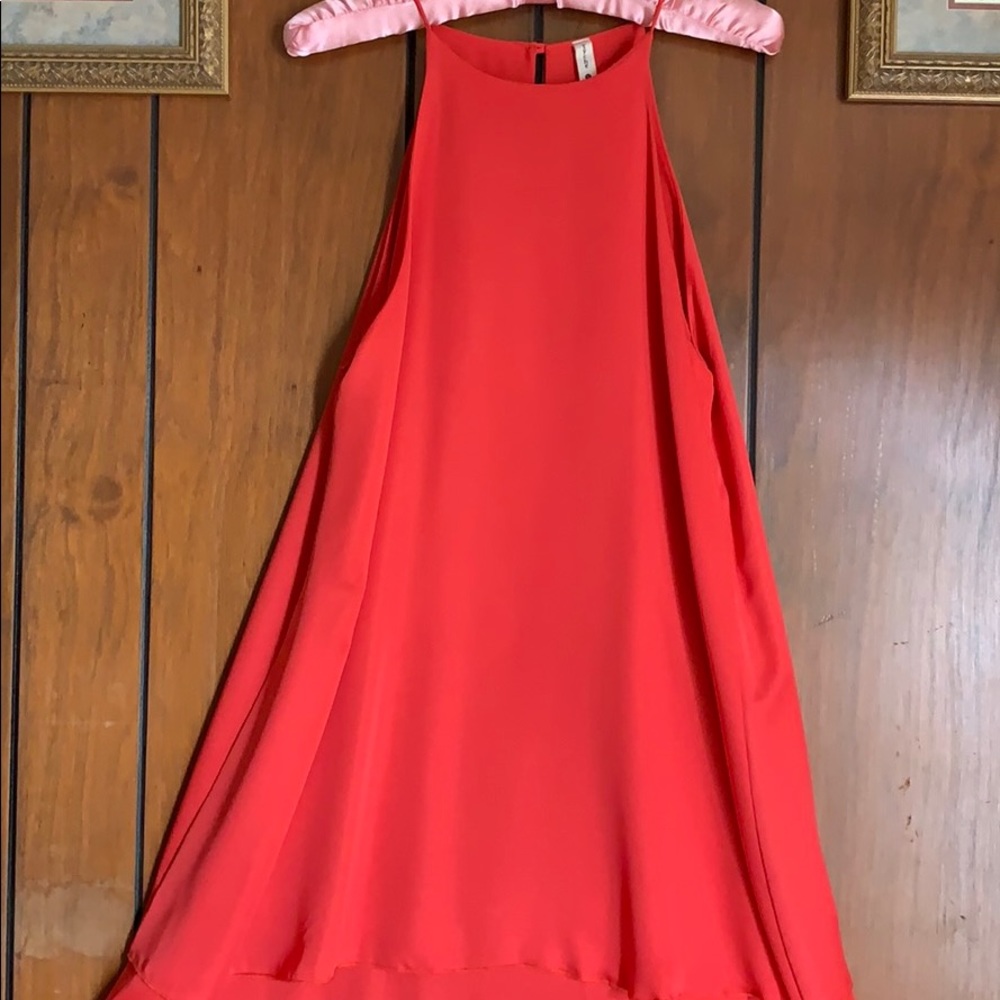 Coral Red A-line Dress